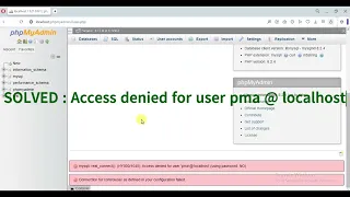 SOLVED:Access denied for user 'pma'@'localhost' (using password:NO)Connection to controluser failed