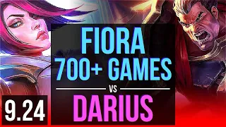 FIORA vs DARIUS (TOP) | 3 early solo kills, 700+ games, Legendary | Korea Master | v9.24