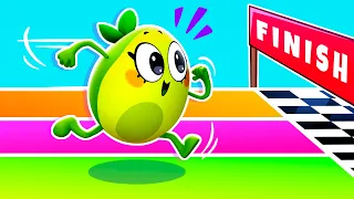 Learn Colors with Baby Avocado 🥑 Funny Obstacle Course Challenge || VocaVoca - Cartoons & Kids Songs