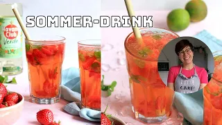 Sommerdrink zum selber machen mit Erdbeeren & Minze | Lecker, erfrischend, fruchtig