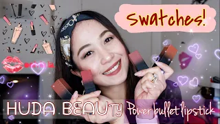 HUDABEAUTY POWER BULLET MATTE LIPSTICK | SWATCHES | FIRST IMPRESSION | ASIAN SKIN TONE