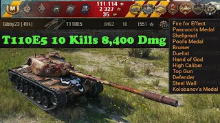 T110E5 🔝 10 Kills 8,400 Damage 🔝 World of Tanks ✔️