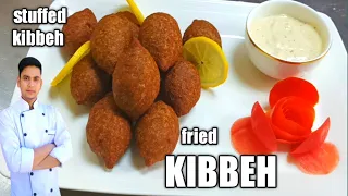kibbeh Lebanese recipe /fried kubbeh /stuffing kibbeh/