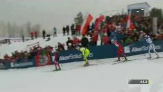 Marit Bjørgen wins the free sprint in the World Championships Holmenkollen 2011 (Swedish comm.)