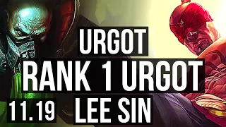 URGOT vs LEE SIN (TOP) | Rank 1 Urgot, 13/1/2, Legendary, 300+ games | BR Challenger | v11.19