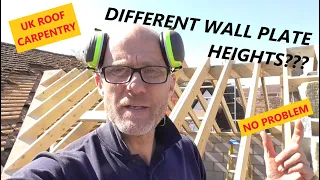 How to work out rafter lengths for different height wall plates***UK ROOFING CARPENTRY/FRAMING***