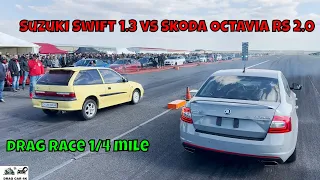 Suzuki Swift 1.3 vs Skoda Octavia RS 2.0 drag race 1/4 mile 🚦🚗 - 4K UHD