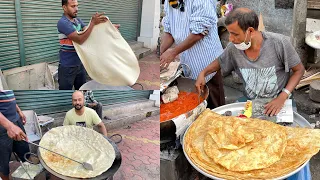 AMAZING SKILL OF MAKING MUMBAI KA SABSE BADA PARATHA | HALWA PARATHA | INDIAN STREET FOOD