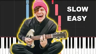 YUNGBLUD - god save me, but don't drown me out (SLOW EASY PIANO TUTORIAL)