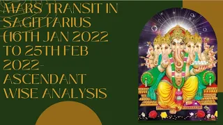 Mars transit in Sagittarius (16th Jan 2022- 25th Feb 2022)- Ascendant wise analysis