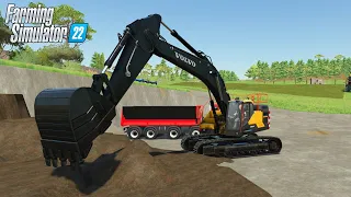 Farming Simulator 22 VOLVO EC480E Excavator Loading Dirt In A Dump Truck