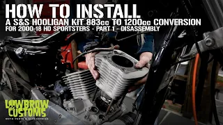 How To Install S&S Cycles 1200cc Hooligan kit 883cc Harley-Davidson Sportsters Part 1 - Disassembly