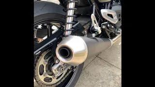 Triumph Speed Twin 1200 stock end cans vs Vance & Hines EU spec