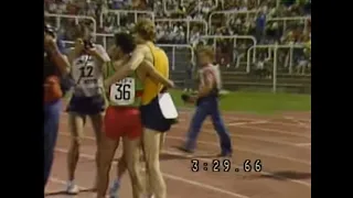 Cram  ( Breaks  World  Record )  vs.  Aouita -1500m,  Nice, 1985