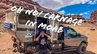 God Forgives, Rocks Don't. The Four Wheel Camper Cruises Moab and Takes Some Damage.