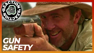 American Reacts To Russell Coight Teaches You Gun Safety | All Aussie Adventures