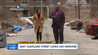 Despite looking like a war zone, buildings on an East Cleveland street won't be demolished soon