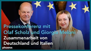 Pressekonferenz mit Olaf Scholz und Italiens Ministerpräsidentin Giorgia Meloni