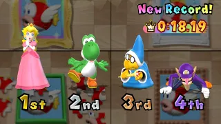 Mario Party 9 - Minigames - Peach vs Yoshi vs Magikoopa vs Waluigi (Very Hard)