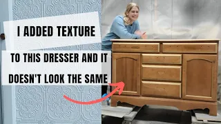 How To Add Texture To furniture | Amazing Dresser Make Over | Painted furniture flip