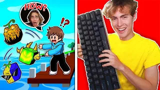 I Pranked My LITTLE BROTHER With a WIRELESS KEYBOARD! (Roblox Blox Fruits)