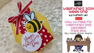 How to Make My Valentines Day Hexagon Box - Bee My Valentine - Stampin' Up! - Inky Hands Warm Hearts