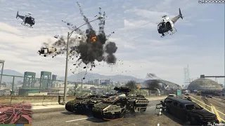 Anti Riot Heavy Tank Rampage | GTA 5 | Six Star Escape | Gta 5 tank rampage