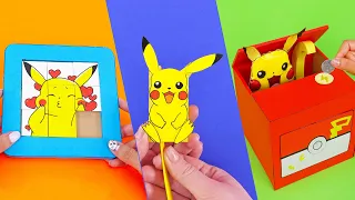 PIKACHU FUNNY DIYs | Pokemon Crafts | Easy Paper Crafts and More