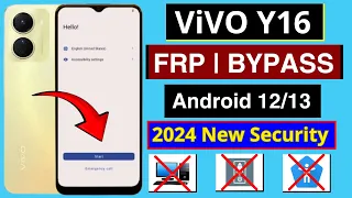 ViVO Y16 Frp Bypass 2024 New Security Android 12/13 Without PC | Unlock Google Account Lock