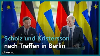 Pressekonferenz mit Olaf Scholz (SPD) und Ulf Kristersson (Ministerpräsident Schweden) am 15.03.23