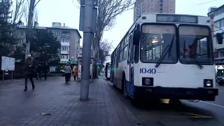 Троллейбус Донецка в плохую погоду