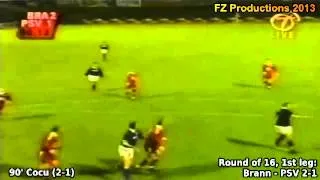 Cup Winners Cup 1996-1997, Round of 16 (1st leg): Brann - PSV Eindhoven 2-1 (Cocu goal)