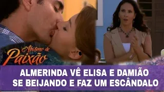 Abismo de Paixão - Almerinda vê Elisa e Damião se beijando e faz um escândalo