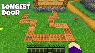 What's inside the LONGEST DOOR in Minecraft ? I found a SECRET BUNKER ! New Door