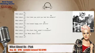 🎙 What About Us - Pink Vocal Backing Track with chords and lyrics