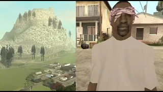 The Ballas chase CJ to Mount Chiliad during Big Smoke - In the Beginning mission 2 - GTA San Andreas