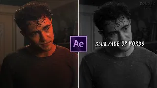 Blur fade up words text effect - after effects