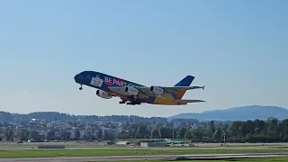 Airbus A380-800 Emirates ZRH DXB EK88 10. September 2023 takeoff