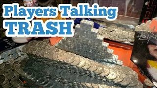 PLAYERS TALKING TRASH ... Inside The High Limit Coin Pusher Jackpot WON MONEY ASMR
