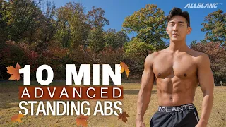 10 MIN STANDING ABS WORKOUT (ADVANCED VER.) - lower belly fat-burning, No gym
