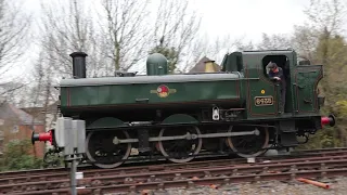 GWR 0-6-0 Pannier Tank 6435 Steam Locomotive Train Maneuvering in Alton, Hampshire