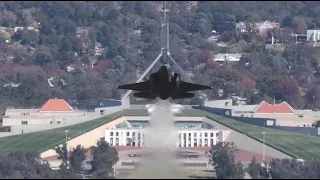 Anzac Day single RAAF F-35 flypast in Canberra