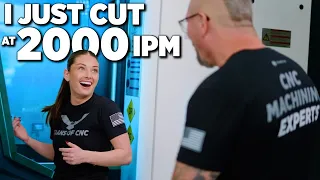 Girl cuts MONSTER Chips for the first time on a CNC MACHINE
