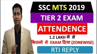 SSC MTS TIER 2 TOTAL APPEARED CANDIDATES| RTI REPLY