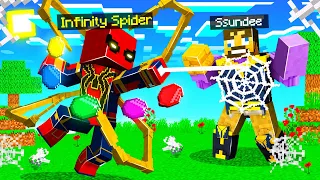 Playing as INFINITY IRON SPIDER MAN in Insane Craft