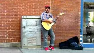 Athens Jackson Street Dude Playing Guitar, Downtown on Friday the 13th, 2012 AthensRockShow.com