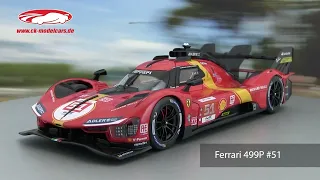 ck-modelcars-video: Ferrari 499P #51 Sieger 24h LeMans 2023 Pier Guidi, Calado, Giovinazzi  Bburago
