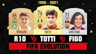 Totti VS Rivaldo VS Luis Figo FIFA EVOLUTION! 😱🔥 FIFA 96 - FIFA 21