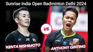 As. Ginting vs K.Nishimoto Match Highlights /Yonex Sunrise India Open Badminton Delhi 2024.