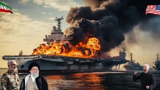 10 minutes ago! An Iranian aircraft carrier carrying 100 fighter jets was destroyed in the Red Sea b